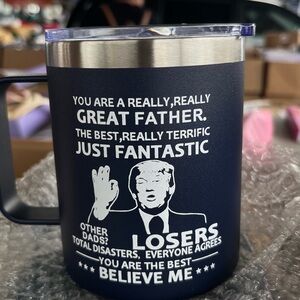 Navy Blue Insulated travel Mug with Quote